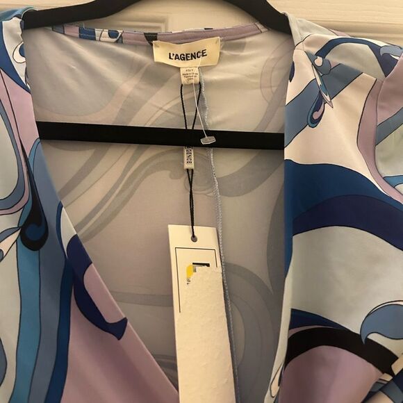 L'AGENCE Nolita Twist Front Maxi Dress Medium Provence Blue NWT XS - Picture 5 of 7